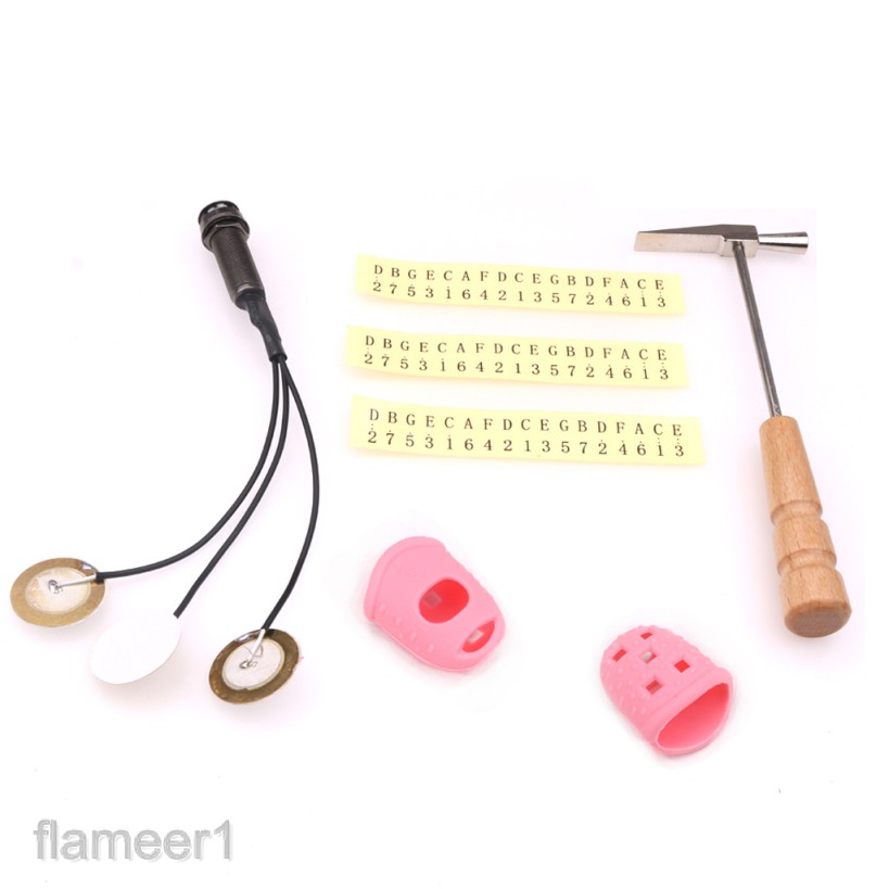 Kalimba Tool Set Thumb Piano Tuning Hammer with Piezo Pickup Thumb Pick 