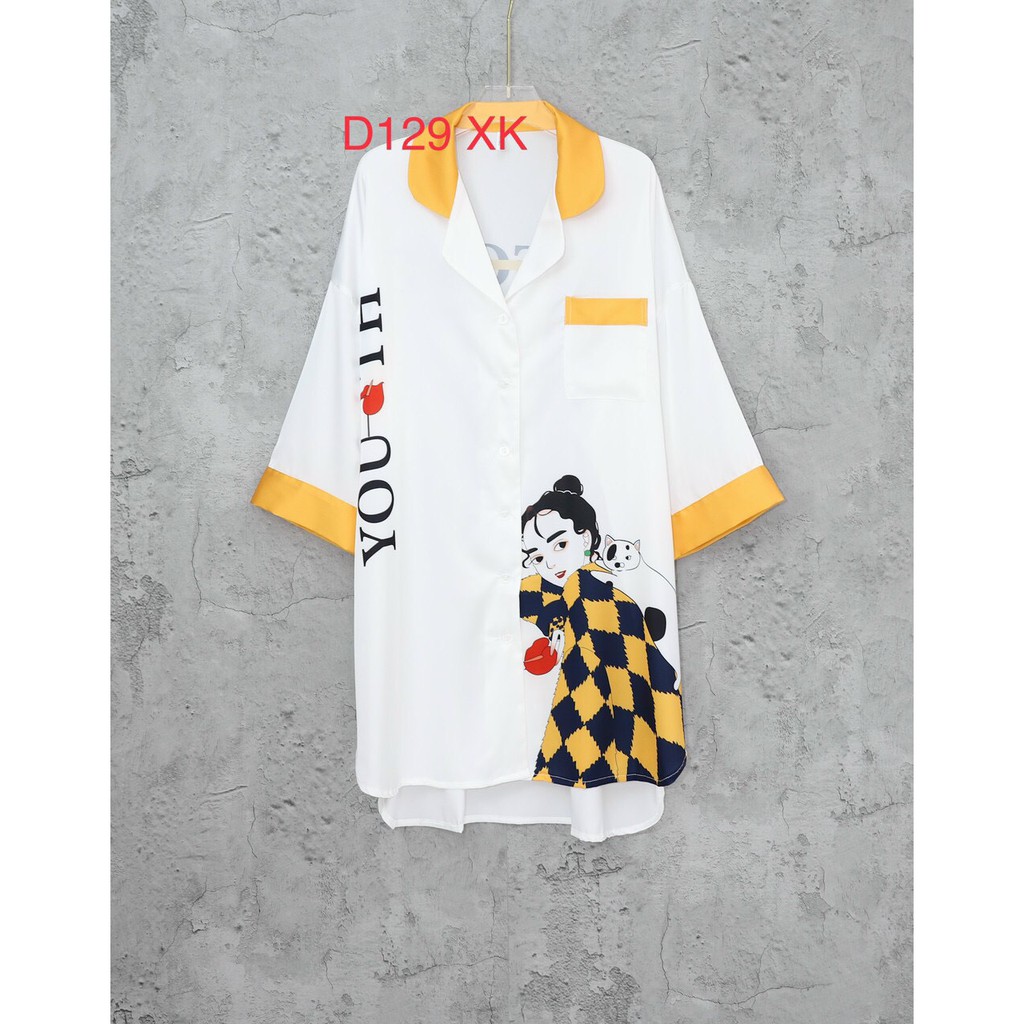 [Hàng Sẵn ] D129 đầm ngủ somi , hàng QCCC chất lụa mềm mượt (hình thật)