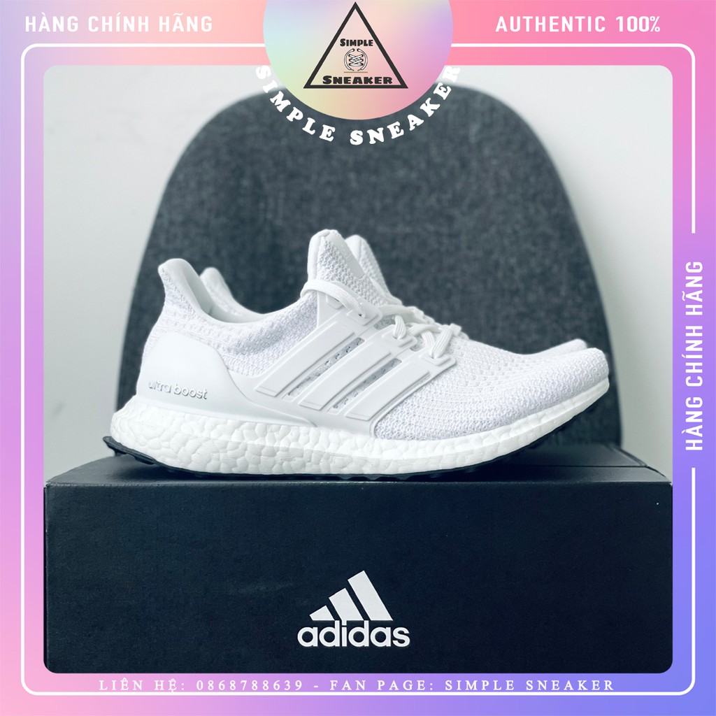 Giày Thể Thao Nữ Adidas 🔴FREESHIP🔴 Giày Chạy Bộ Adidas Chính Hãng - Adidas Ultraboost 4.0 Trắng Triple White Chuẩn Auth