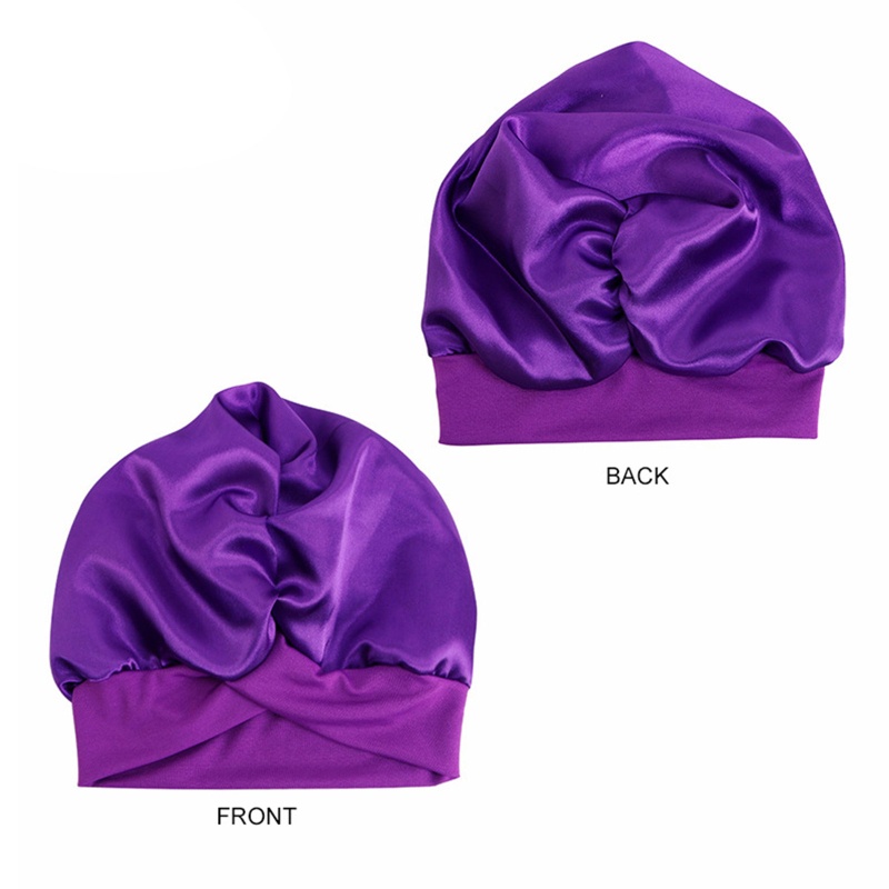 Khăn Turban Thắt Nút Chéo Màu Trơn Phong Cách Bohemian