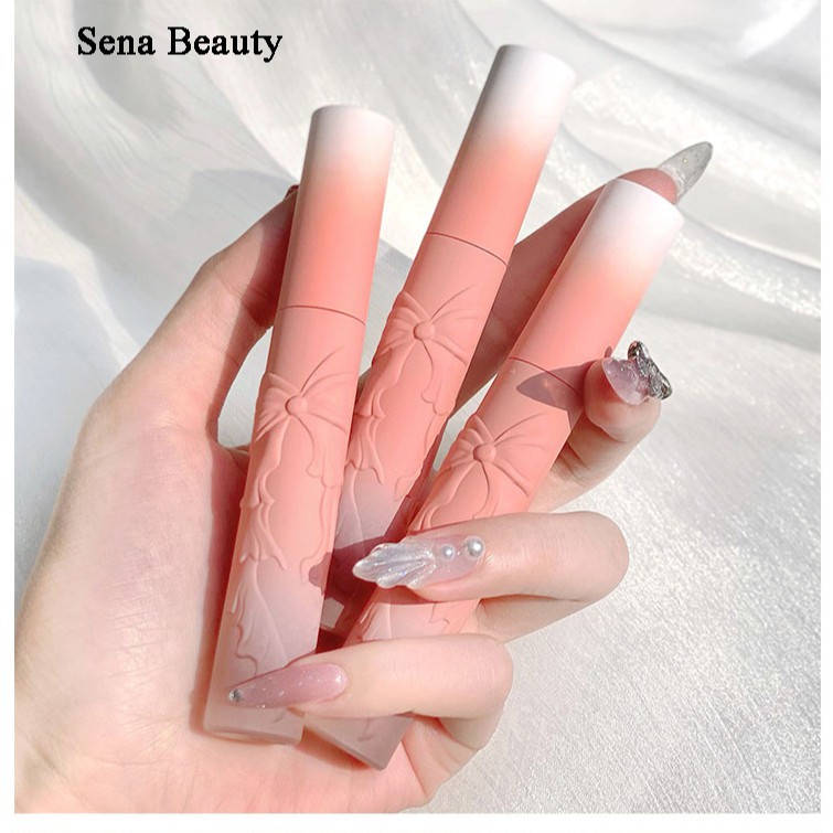 Son kem nhung CVZ cánh hoa điêu khắc vỏ loang mờ cao cấp Senabeauty