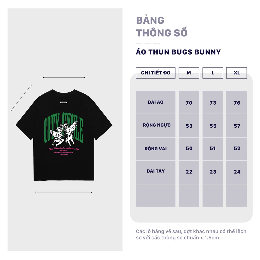 Áo thun local brand Bugs Bunny City Cycle phông tay lỡ oversize nam nữ form rộng in hình
