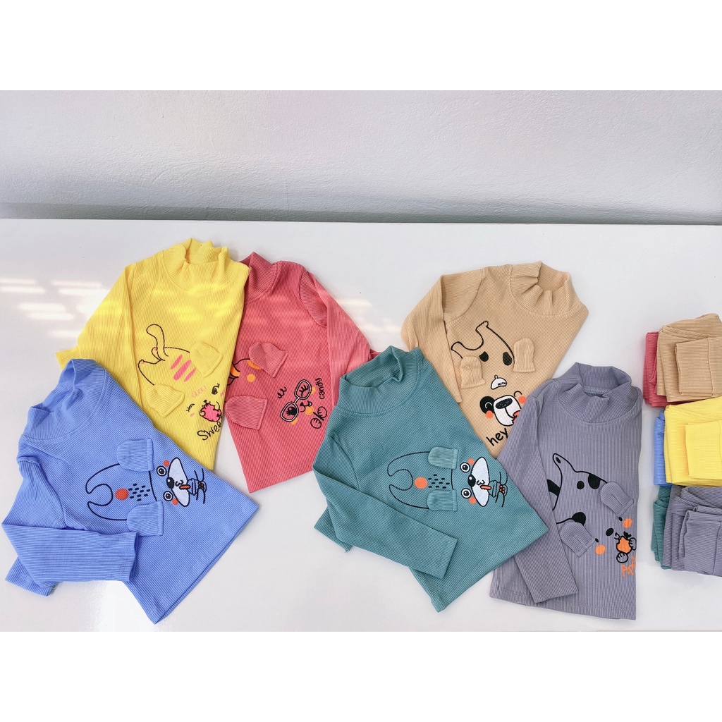 [SALE] Quần Bé Trai, Bé Gái KIMCHIBABY Vải Len Gân Tai Thú 3D, Quần Dài Trẻ Em Thu Đông KWQTD2201