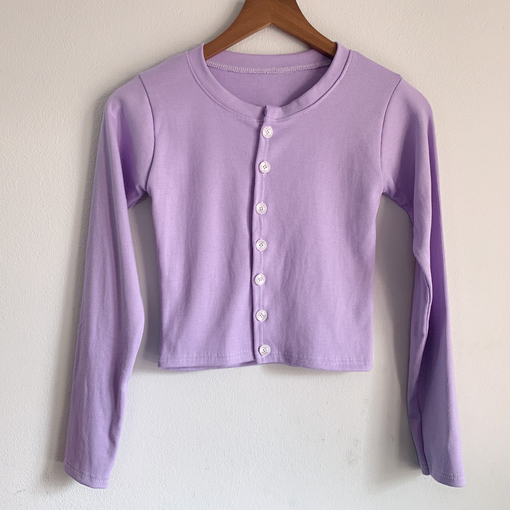 Áo Croptop YAN Cổ Tim Tay Dài Phối Khuy Unisex (4 | BigBuy360 - bigbuy360.vn