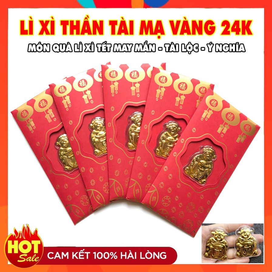 Bao lì xì hình thần tài mạ vàng hot nhât 2021