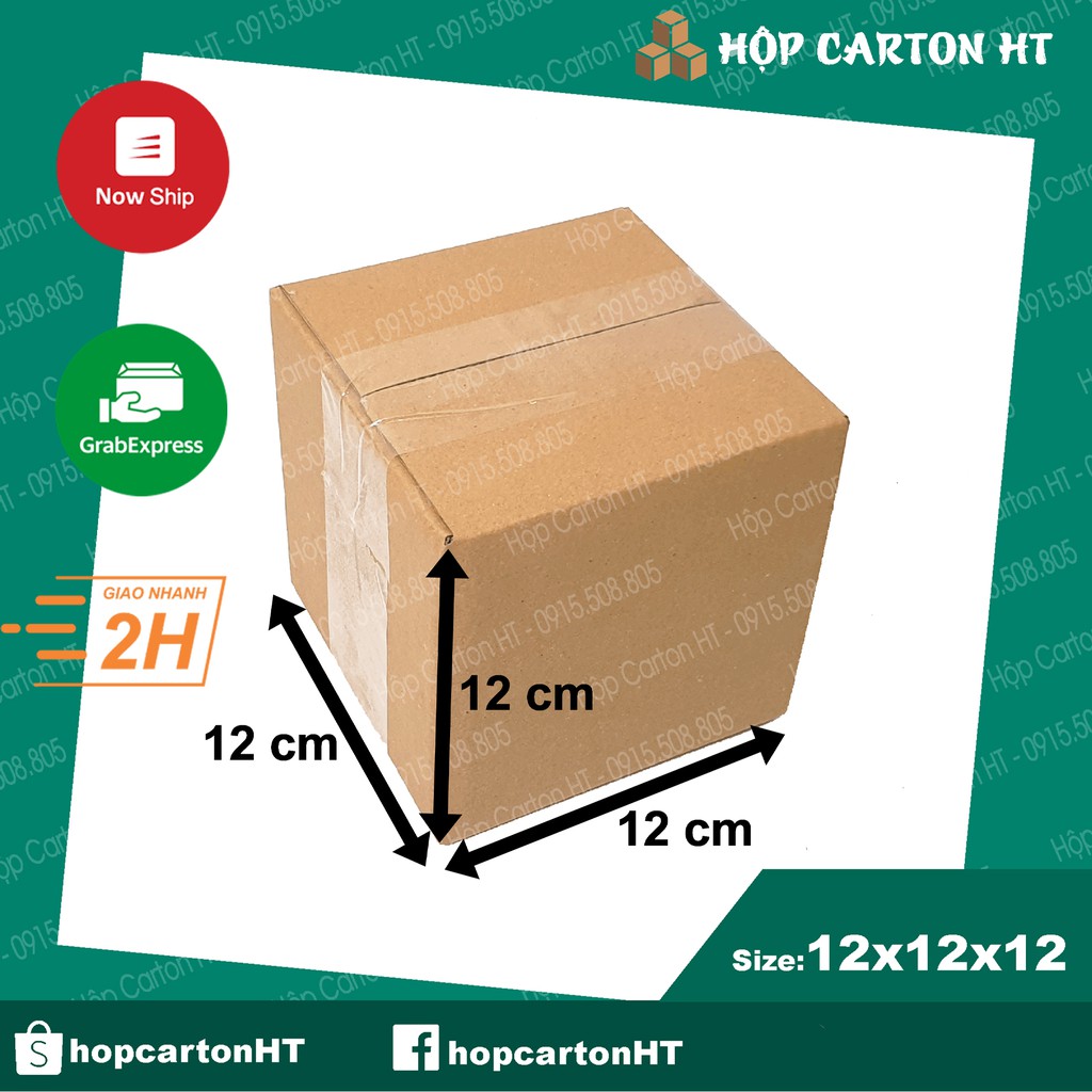 12x12x12 Hộp carton, thùng giấy cod gói hàng, hộp bìa carton đóng hàng giá rẻ