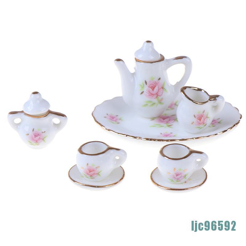 Set 8 Ly Uống Trà Bằng Sứ 1 / 12 Trang Trí Nhà Búp Bê Ljc96592