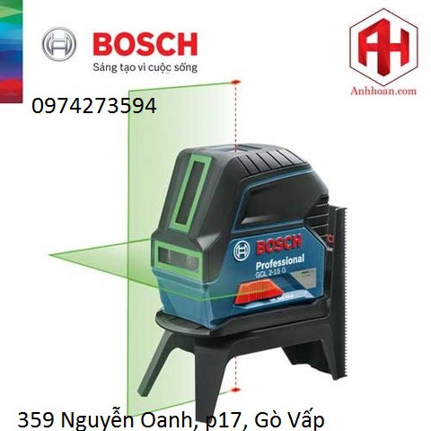 Máy cân mực tia laser Bosch GCL 2-15 G tia xanh
