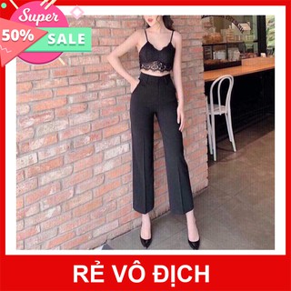 Quần ống suông rộng khoá trước siêu đẹp