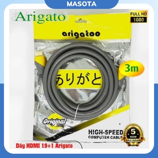 Dây cáp hdmi arigatoo 3m 5m 10m tròn chống nhiễu full hd 1080