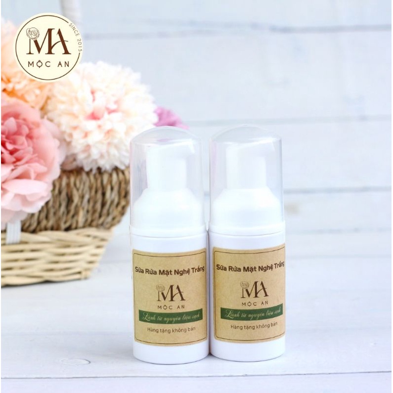 Sữa Rửa Mặt Thảo Mộc Tạo Bọt Mộc An Chiết Xuất Nghệ Trắng Tảo Biển Dưỡng Ẩm Cho Da 30g - Sample Mini