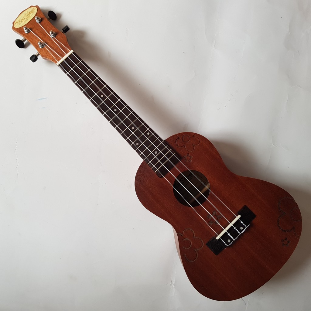 Đàn Ukulele 23&quot; Gỗ - Khắc hình Flower