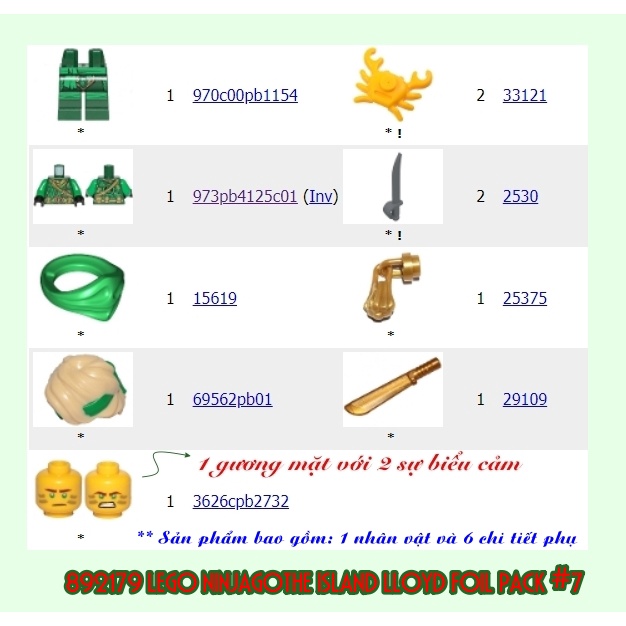 892179 Đồ chơi lắp ráp Iego Ninjago Lloyd foil pack - Nhân vật Lloyd