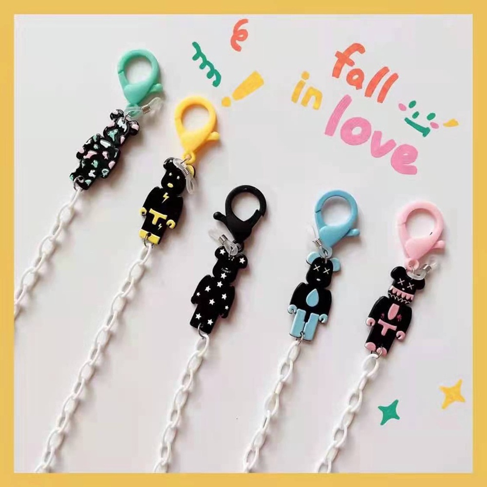 Dây đeo kính chống thất lạc hình gấu dễ thương bằng acrylic 50cm