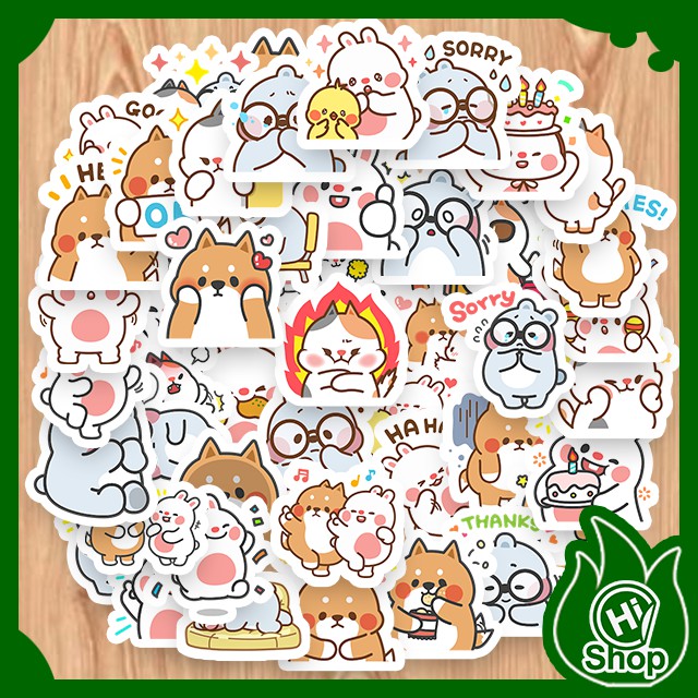 [Bộ 48 Sticker] Hình Dán Sticker TonTon | Dán Nón Bảo Hiểm, Điện Thoại, Laptop, Bình Nước