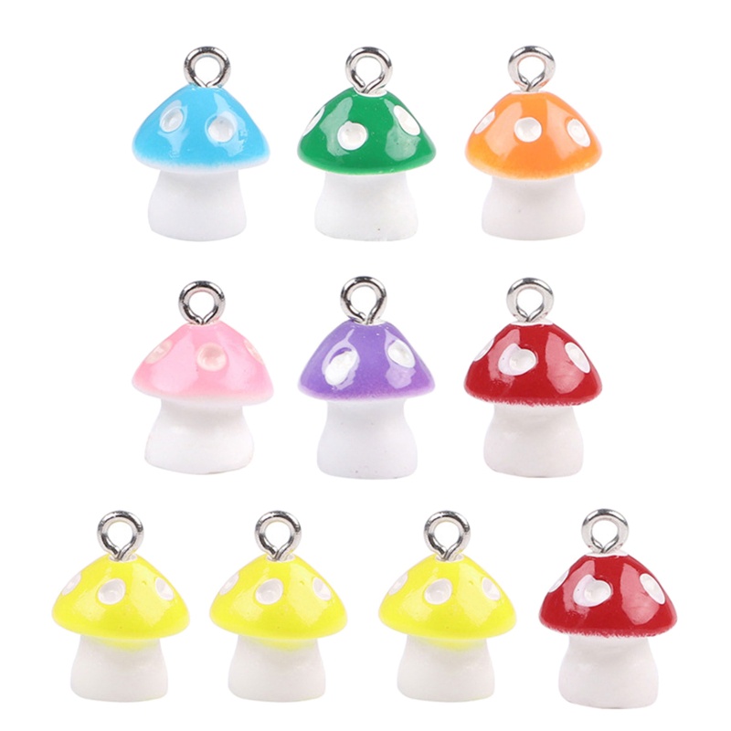 1 Gói Hạt Charm Hình Nấm Nhỏ Tự Làm Trang Sức / Móc Khóa / Vòng Tay