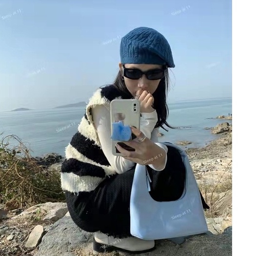 Túi Xách Đeo Vai Sơn Họa Tiết retro Phong Cách Hàn Quốc Thời Trang