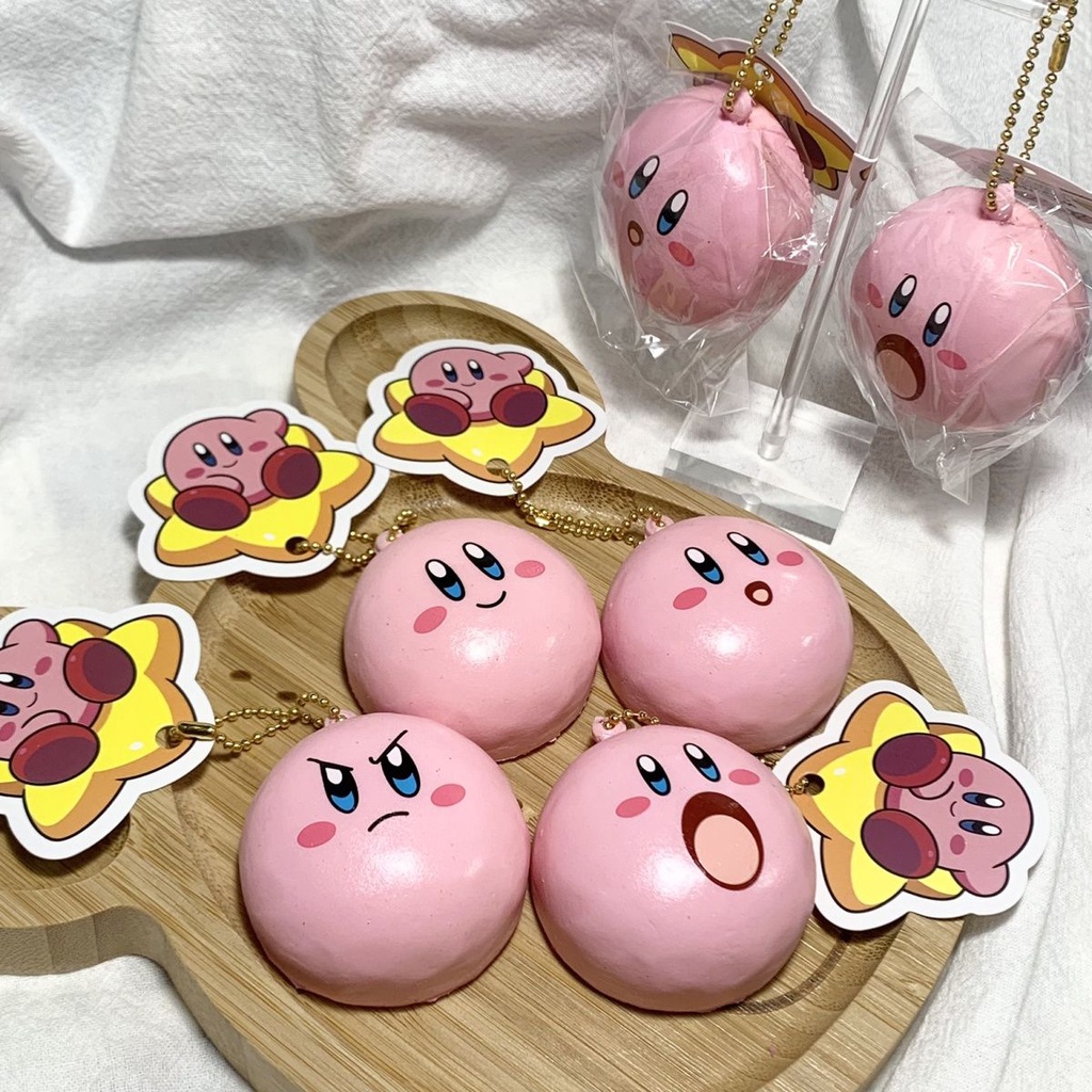 Đồ Chơi Nắn Bóp Đàn Hồi Giảm Stress Hình Bánh Bao Hấp Kirby
