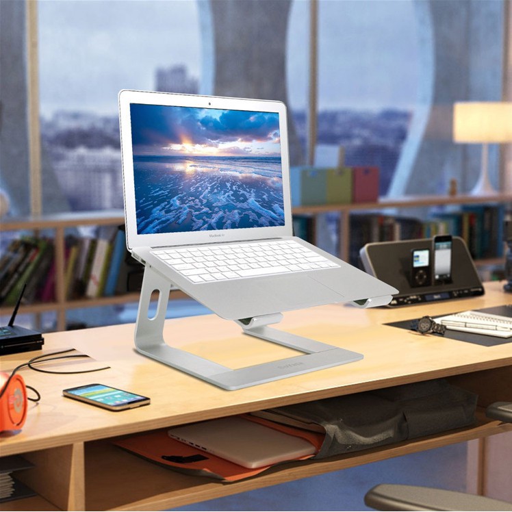 Giá Đỡ Laptop Nhôm 14 inch, 15.6 inch, 17 inch Kiêm Đế Tản Nhiệt Macbook Cao Cấp Để Bàn Đa Năng XN9