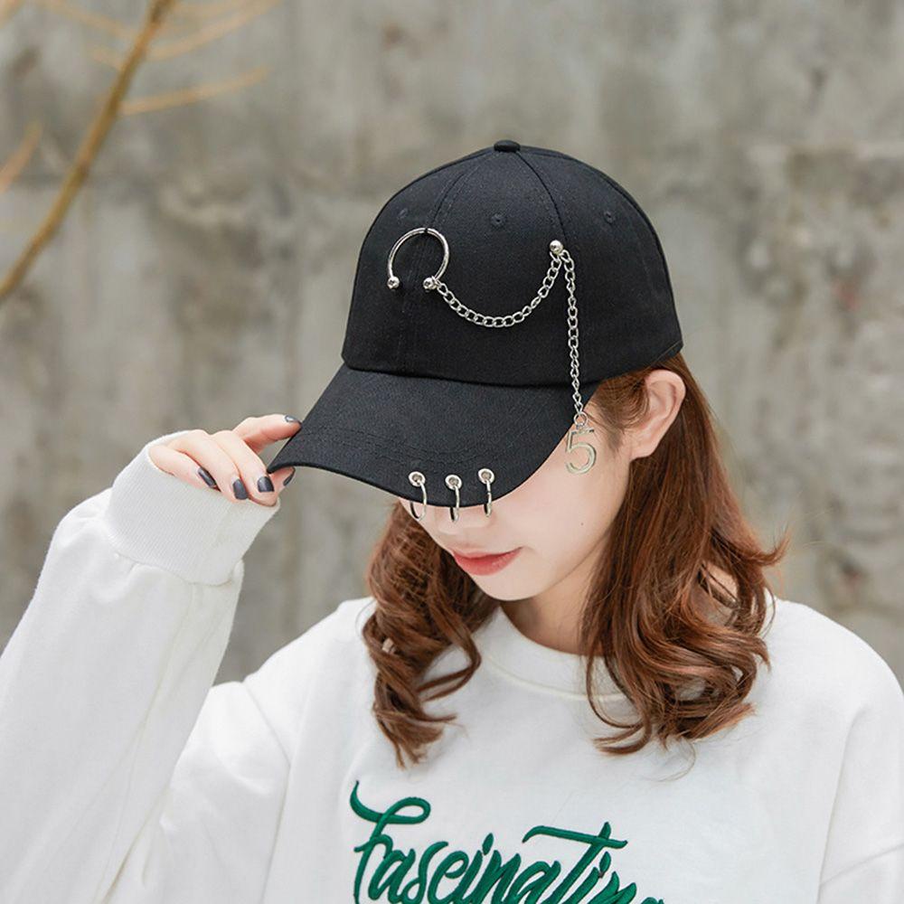 BERNARDO Mũ Lưỡi Trai Cotton Phối Dây Xích Thời Trang Cho Nam Nữ