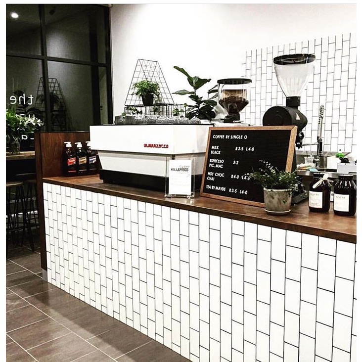 Decal dán quầy pha chế - Decor quán cafe - Khổ lớn 500x60cm - HN Decor