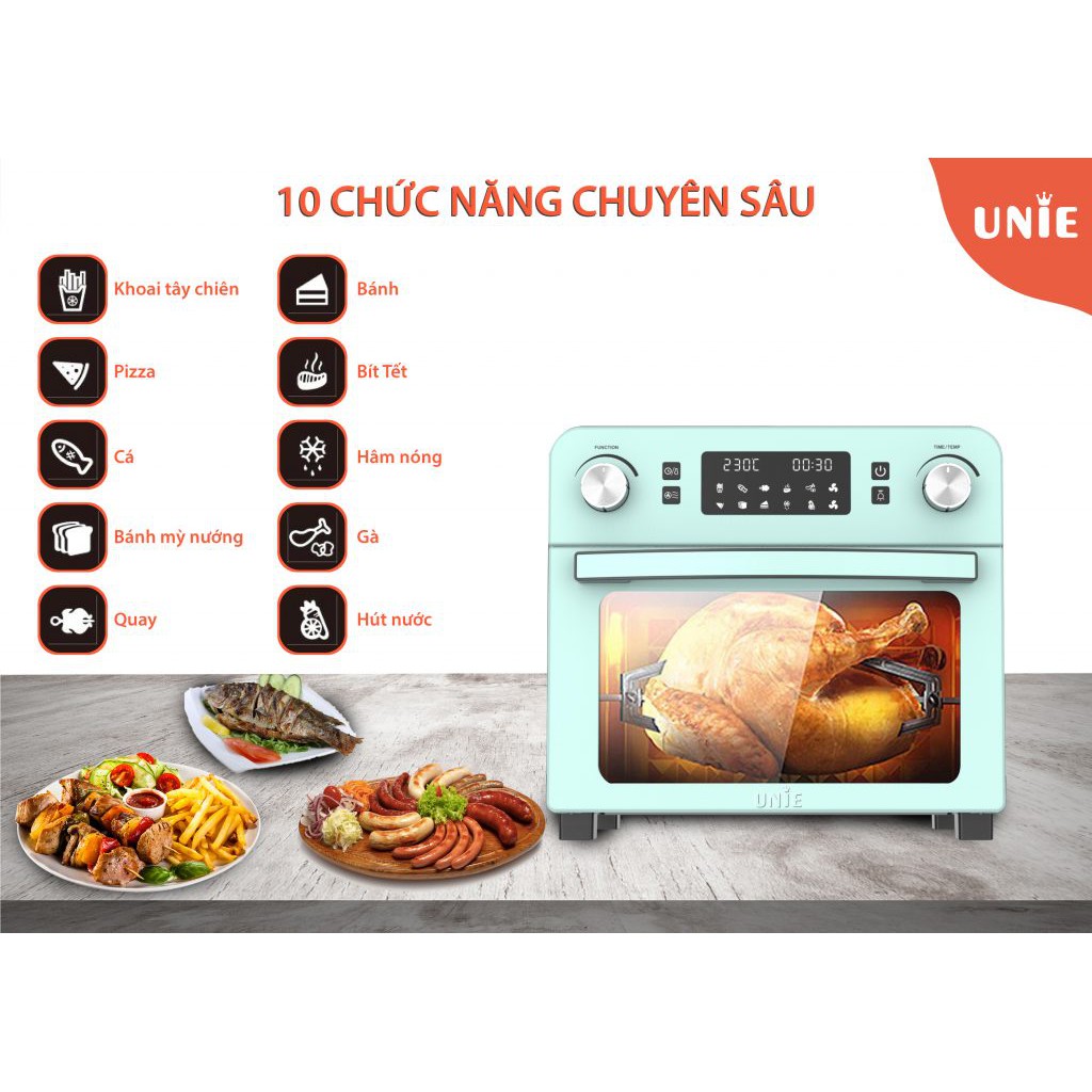 Lò nướng kiêm nồi chiêm không dầu Unie Q36 25L - Hàng chính hãng