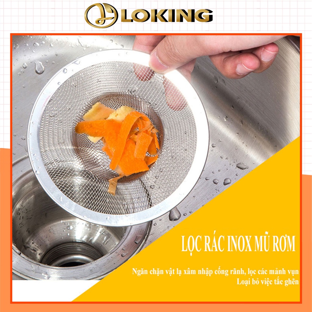 Lọc Rác Inox Bồn Rửa Chén Bát Chất Liệu INOX 304 Cao Cấp Tiện Lợi Cho Mọi Nhà - Hình Dáng Mũ Rơm - LOKING