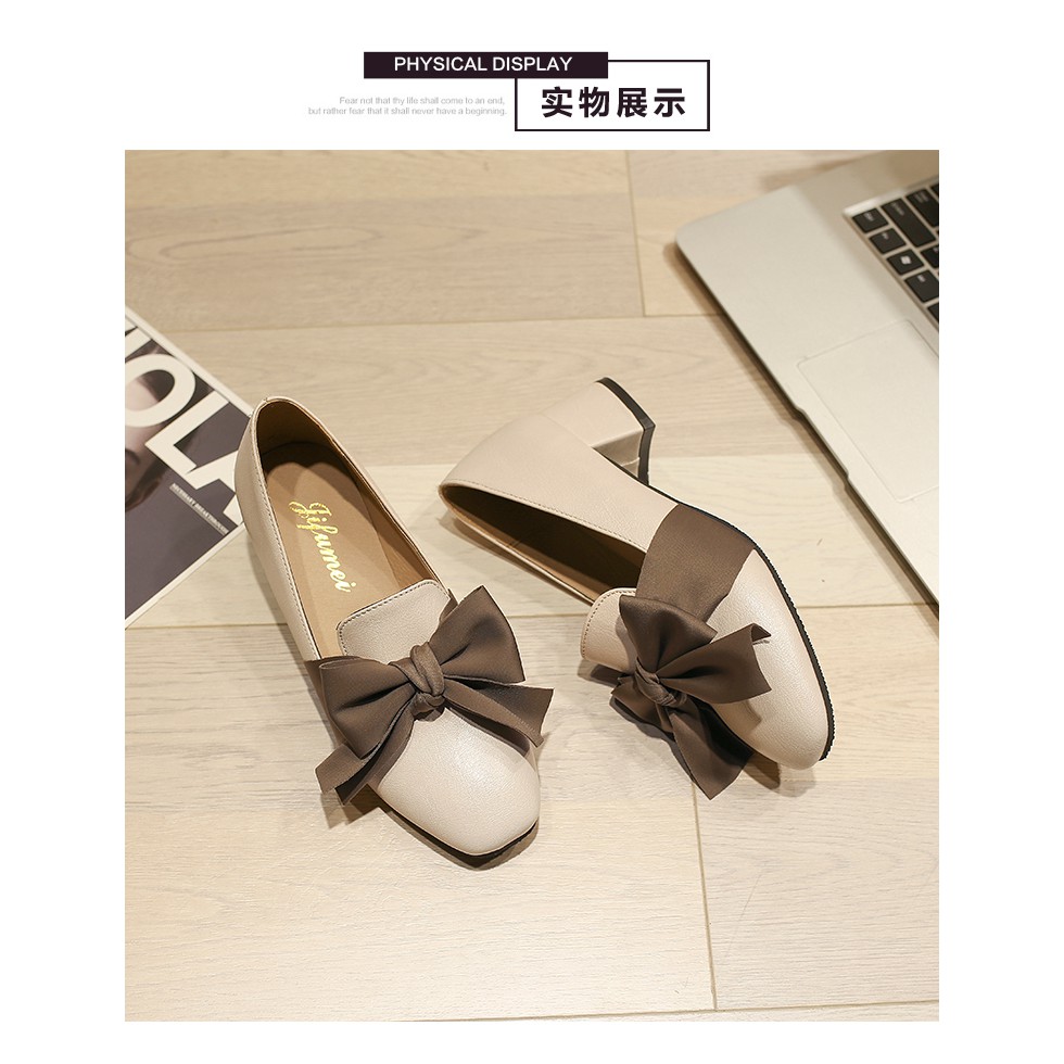 [TOP FLASH SALE] Giày búp bê nơ vải xinh xắn ( đế vuông)