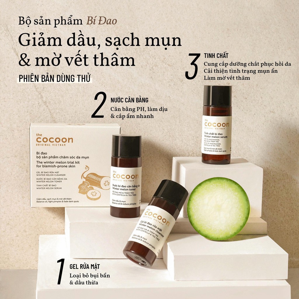 Bộ Sản Chăm Sóc Da Mụn Cơ Bản Cocoon - Trial Kit