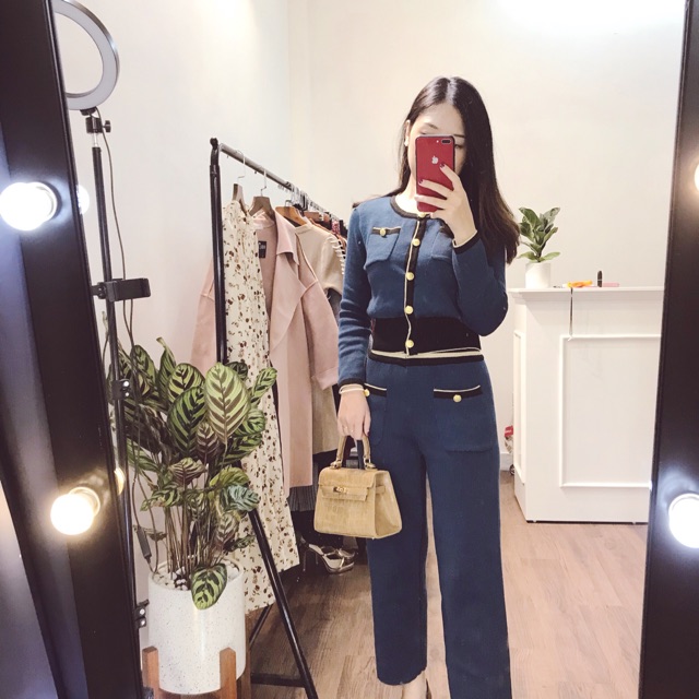 Set quần áo len Xanh Navy