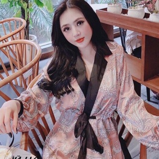 Bộ ngủ dài tay lụa satin cao cấp