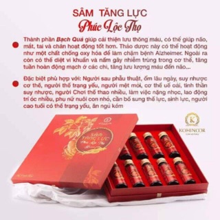 SÂM TĂNG LỰC PHÚC LỘC THỌ KOHINOOR (Cam Kết Chính Hãng)