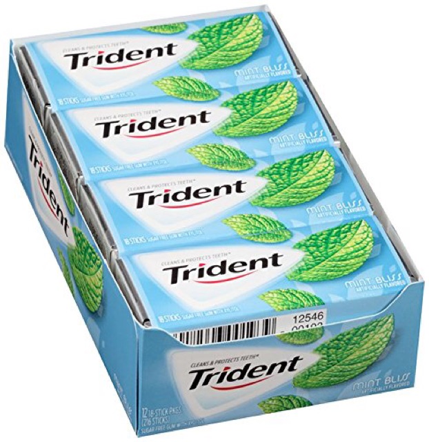 Combo lốc kẹo cao su Trident 15 stick/ lốc