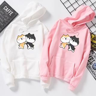 Áo Hoodie Dáng Rộng In Họa Tiết Shiba Inu Đáng Yêu Thời Trang Thu Đông Cho Nam Và Nữ