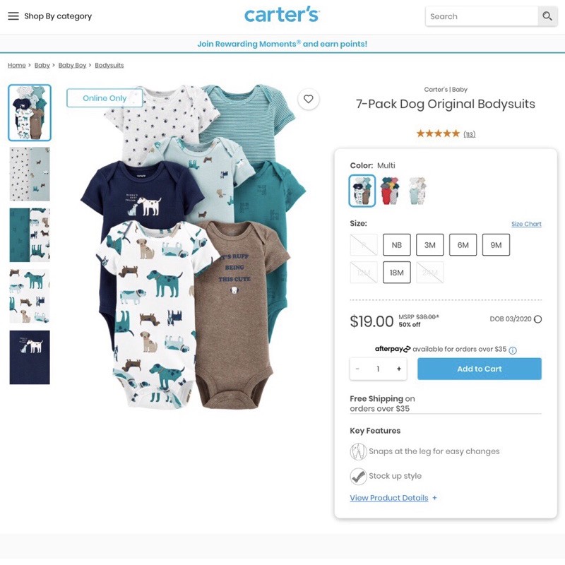 Set 7 bodysuit Carter's chính hãng-nhập Mỹ | BigBuy360 - bigbuy360.vn