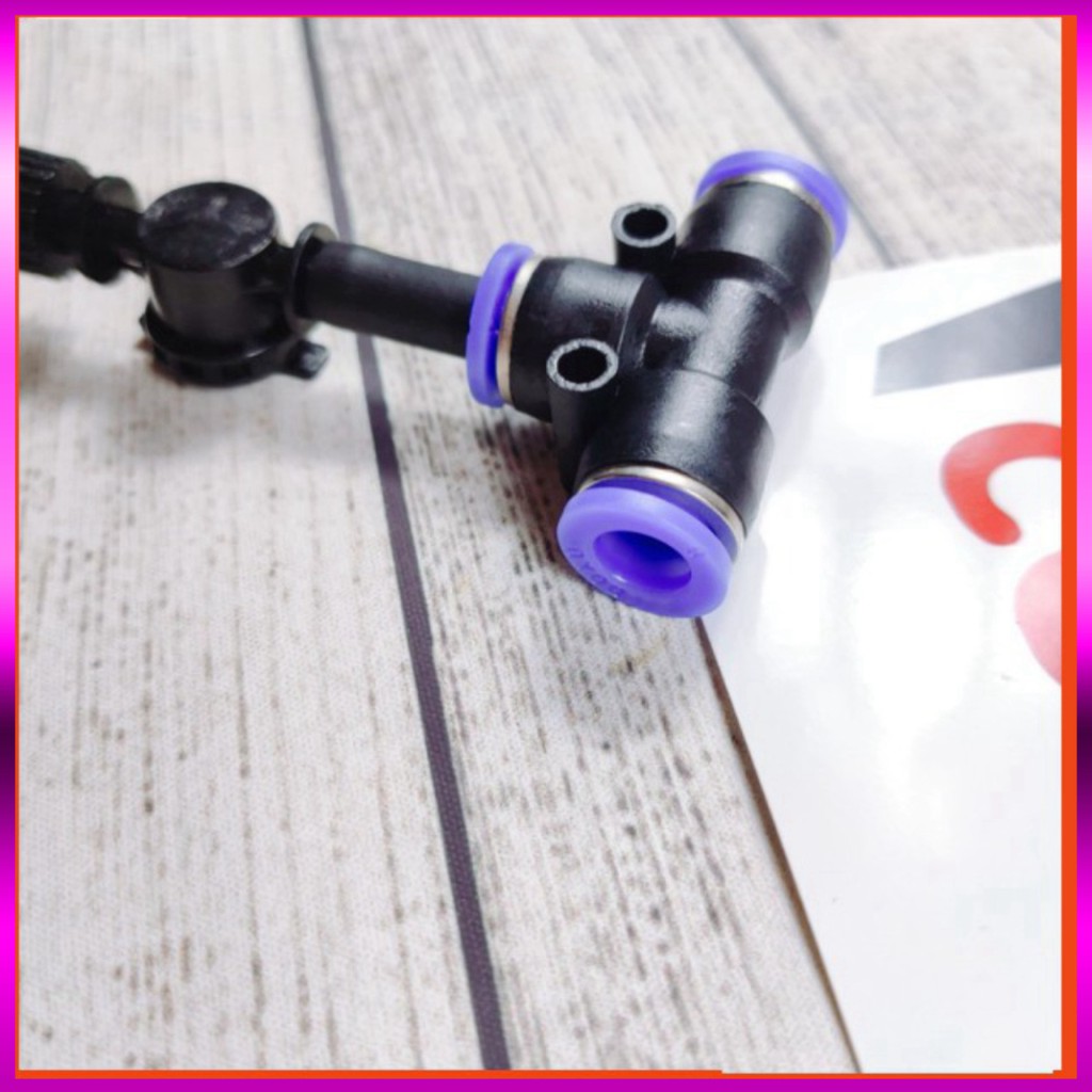 [GIÁ TỐT] 15 Béc phun sương 1 tia đồng,kèm chống nhỏ giọt và nối nhanh chữ Tê 8mm dùng tưới cây, tưới lan