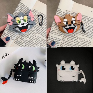Hàng Chuẩn Ốp airpod pro silicon chống sốc chống bẩn case airpods mèo tom chuột jerry RS trắng đen dễ thương có móc khóa