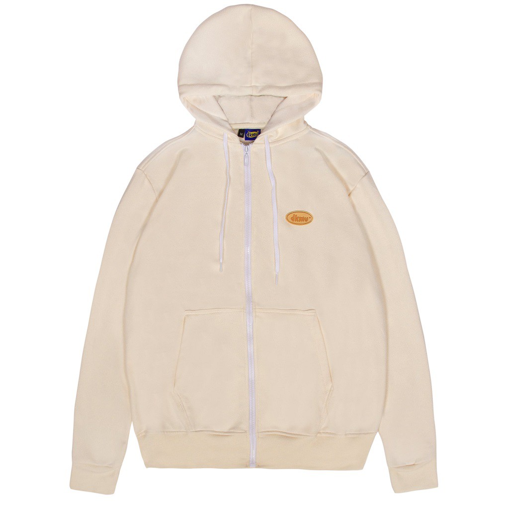 Áo Hoodie Zip nữ form rộng 15 màu chống nắng DKMV | Rubber Tag Hoodie Zip