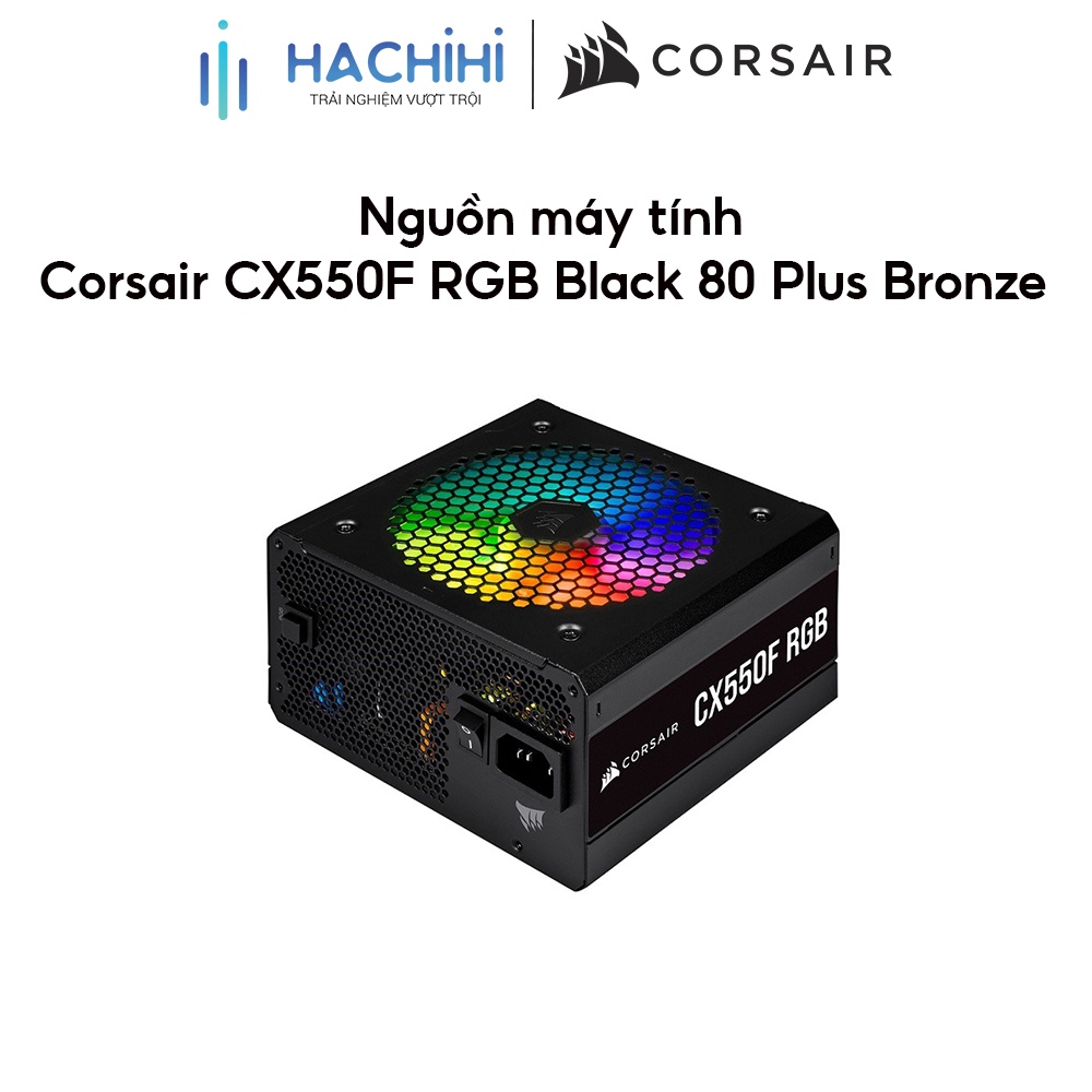 Nguồn máy tính Corsair CX550F RGB Black 80 Plus Bronze - Full Modular CP-9020216-NA