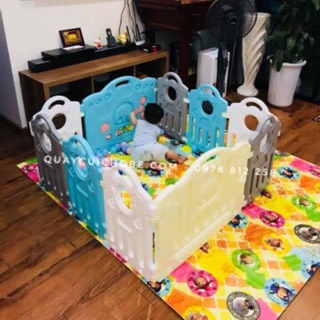 Cũi nhựa cho bé trai 10 miếng ảnh thật, Hàng có sẵn Tặng 50 bóng Pastel và 1 giỏ đựng đồ chơi