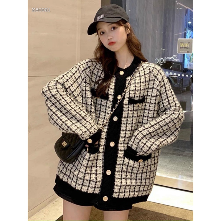 Áo khoác dạ nút phối viền | BigBuy360 - bigbuy360.vn