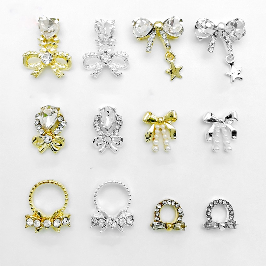 Set 10 Phụ Kiện Trang Trí Móng Tay Màu Sắc Tươi Sáng Chống Rỉ Sét Đa Năng DIY