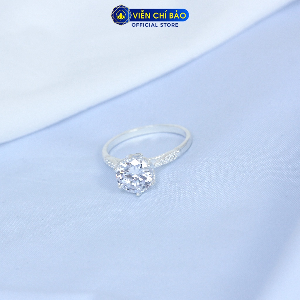 Nhẫn bạc nữ đính đá Nice chất liệu bạc S925 thời trang phụ kiện trang sức nữ thương hiệu Viễn Chí Bảo N400495