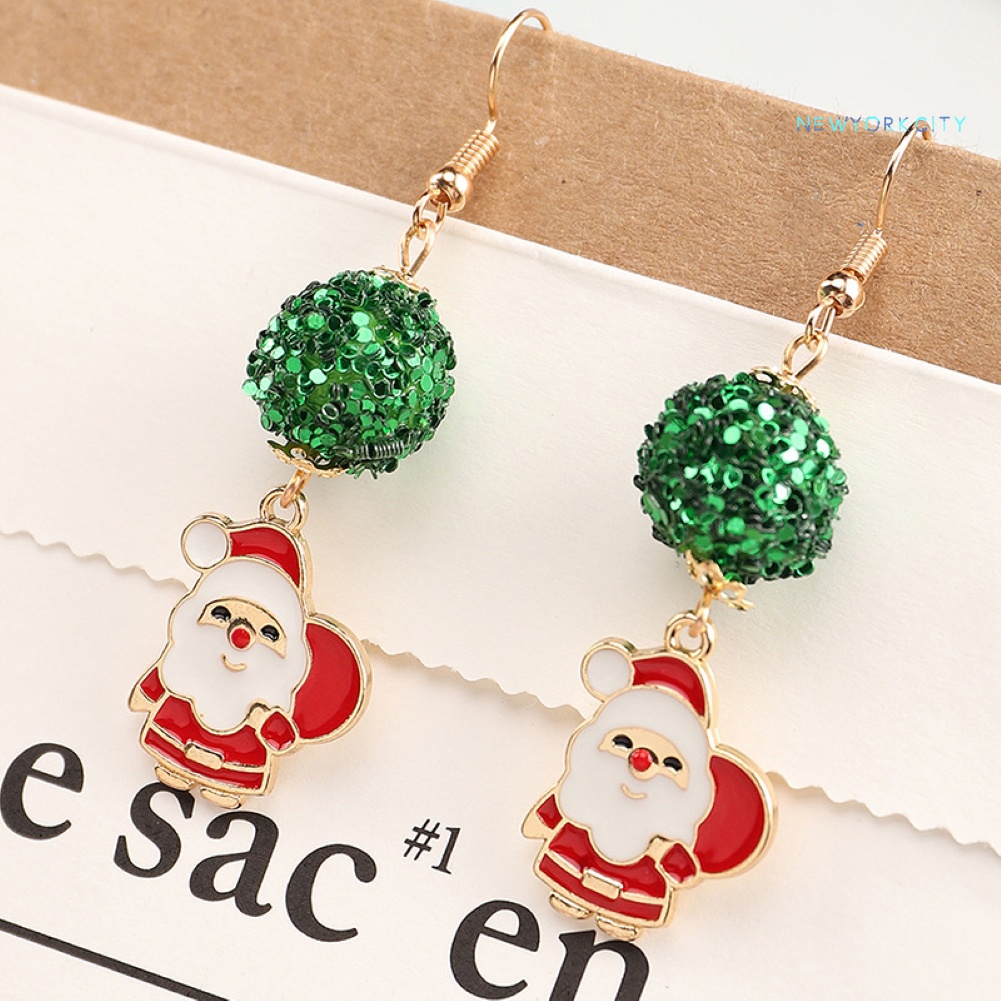 Khuyên Tai Hình Ông Già Noel Và Bông Tuyết Phong Cách Giáng Sinh