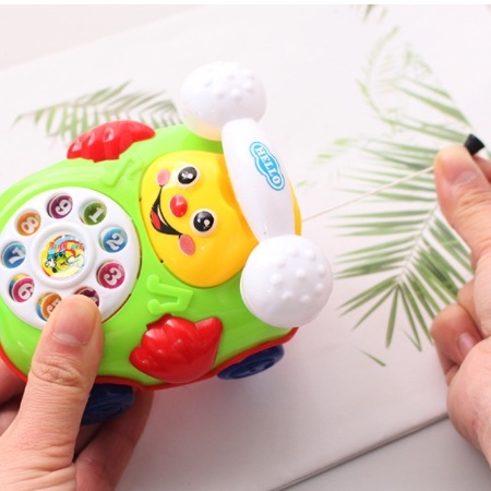 Đồ Chơi Xe Kéo Điện Thoại Hình Mặt Cười Độc Đáo Cho Bé
