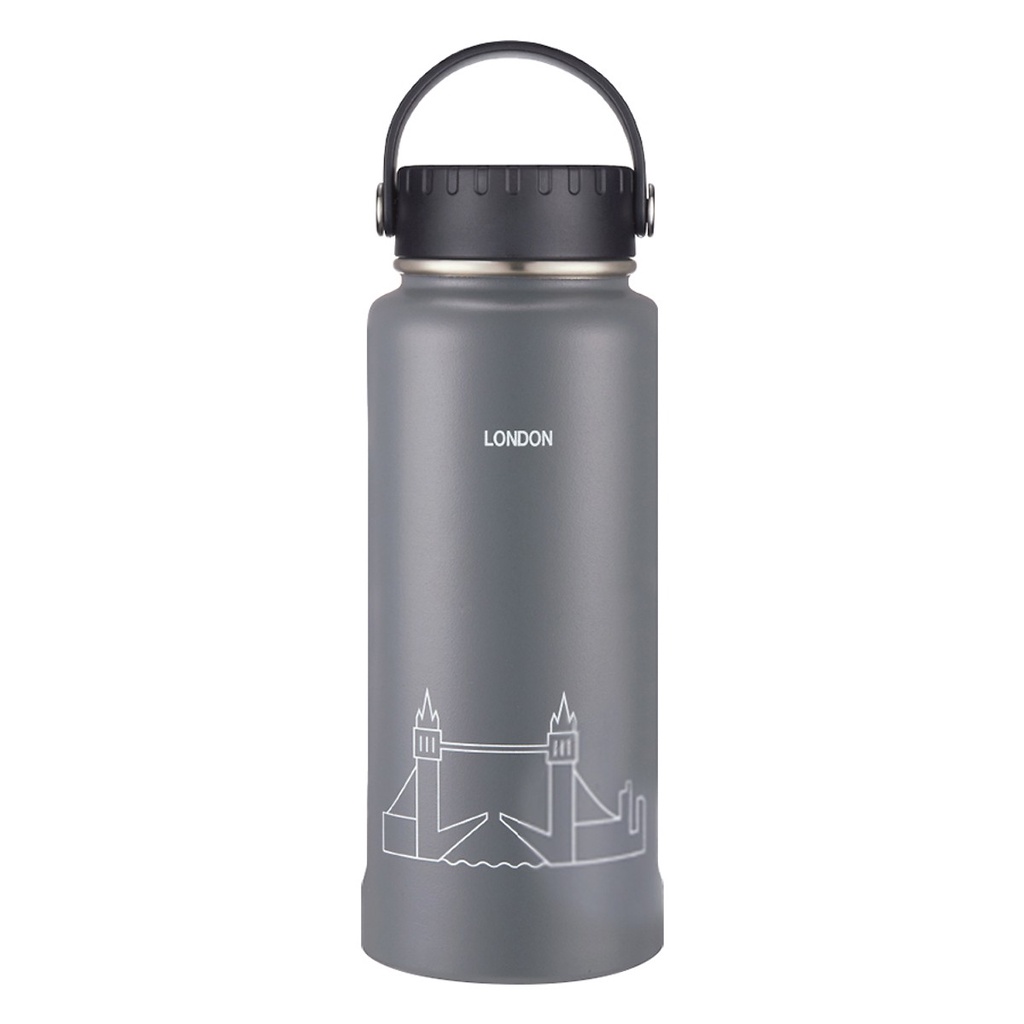 Bình giữ nhiệt LocknLock 897ml Riga Tumbler có khay lưới lọc trà inox và quai xách màu xám LHC4160 - K-MALL