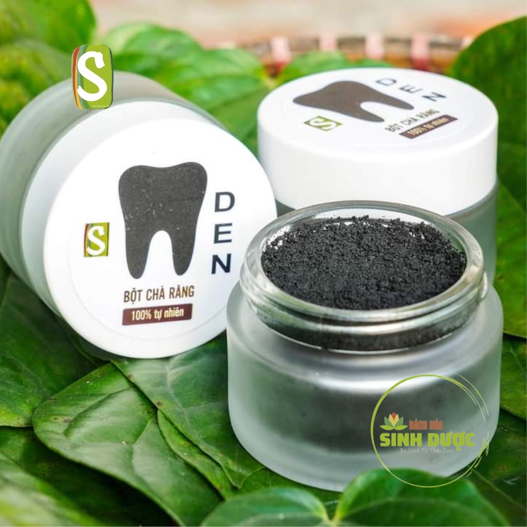 Bột than tre hoạt tính trà răng DEN HTX Sinh Dược 20g- Trắng sáng răng tự nhiên