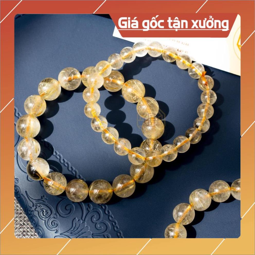 Vòng Tay Phong Thủy Pha Lê Tóc Vàng Chiêu Tài Lộc Nam Nữ Mệnh Thổ Kim - Tổng Kho Sỉ Phong Thủy