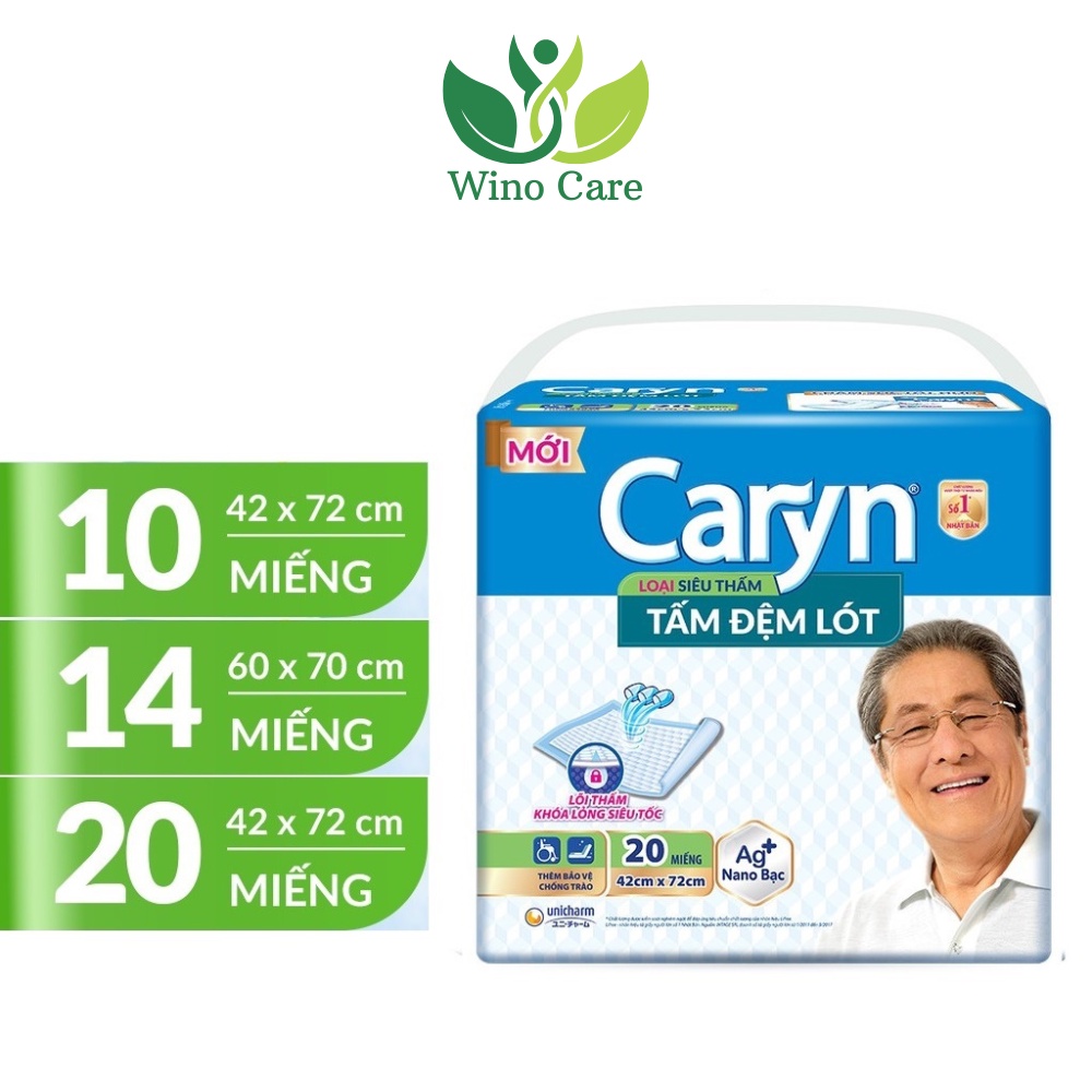 Tấm lót chống thấm cho người già Caryn, Tấm lót chống thấm cho bé size lớn siêu thấm dễ sử dụng