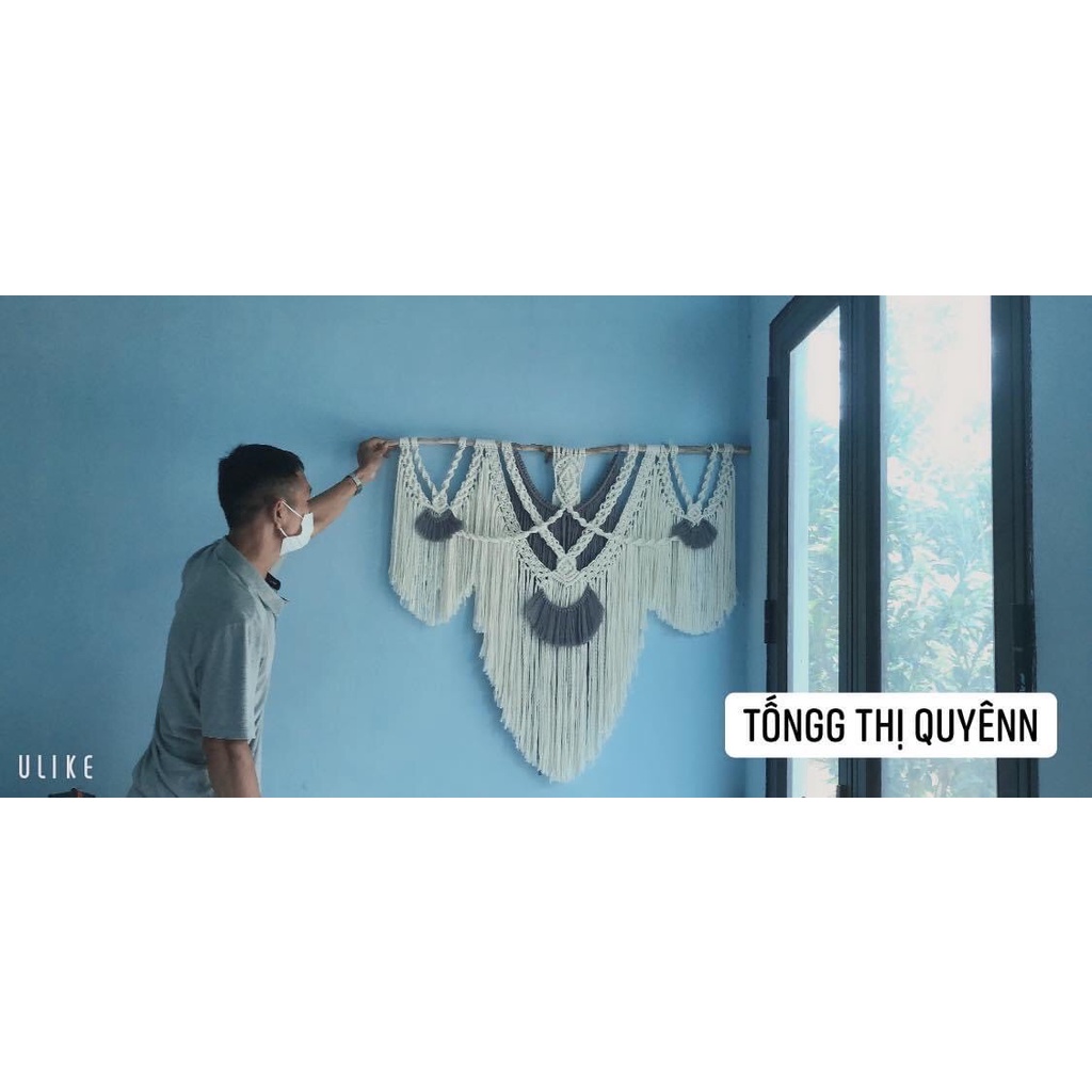 Mành macrame treo cửa sổ, treo tường,decor phòng,ảnh thật shop tự chụp